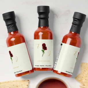 Ivory Gold Rose Wedding Hot Sauces