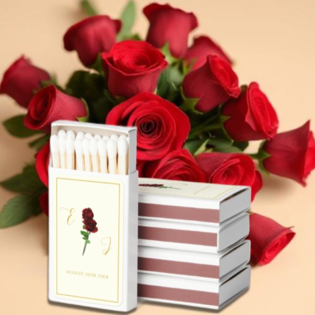 Ivory Gold Rose Wedding Matchboxes (Creator Uploaded)