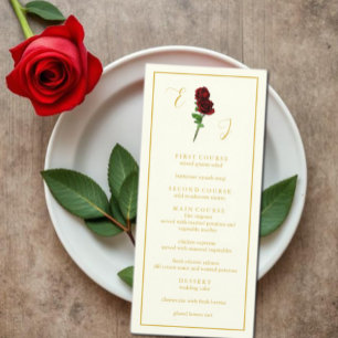 Ivory Gold Rose Wedding Menu
