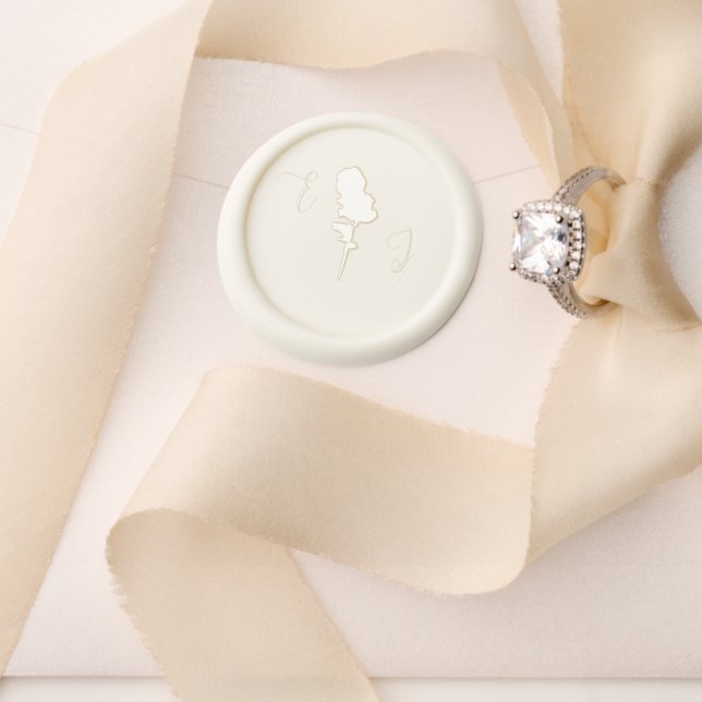 Ivory Gold Rose Wedding Wax Seal Stamp (Insitu (Wedding))
