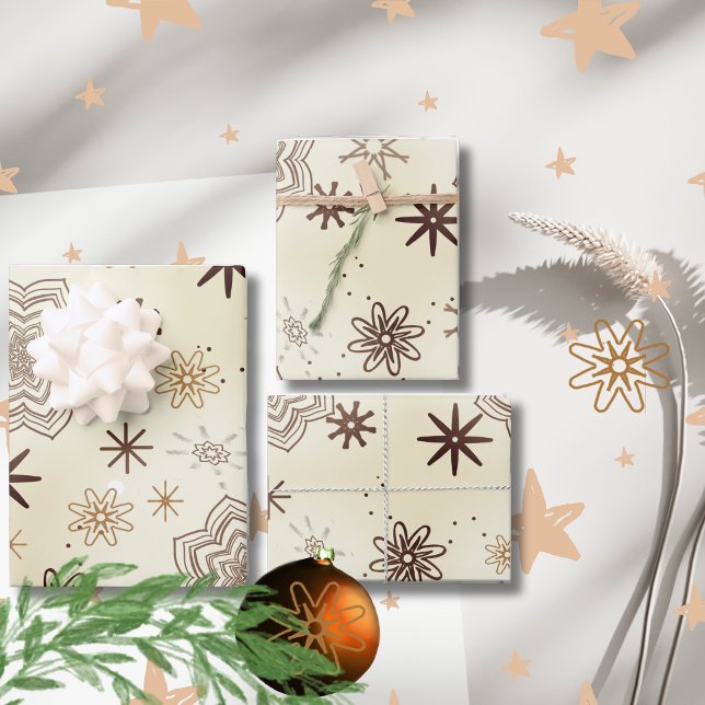 Ivory Gold Star pattern Wrapping Paper Sheets (Ivory Gold Star pattern Wrapping Paper Sheets)
