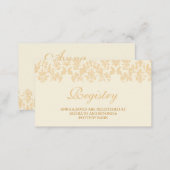 Ivory & Gold Vintage Damask Wedding Registry Card (Front/Back)