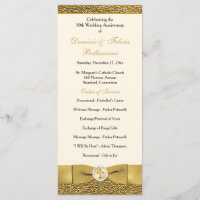 Ivory Gold Wedding Anniversary Vow Renewal Program