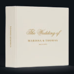 Ivory & Gold Wedding Photo Album Keepsake 3 Ring Binder<br><div class="desc">An elegant ivory and gold wedding binder with custom monogram and text. Use this wedding binder as a wedding album,  wedding planner,  wedding scrapbook,  wedding memories keepsake etc.</div>