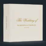 Ivory & Gold Wedding Photo Album Keepsake 3 Ring Binder<br><div class="desc">An elegant ivory and gold wedding binder with custom monogram and text. Use this wedding binder as a wedding album,  wedding planner,  wedding scrapbook,  wedding memories keepsake etc.</div>