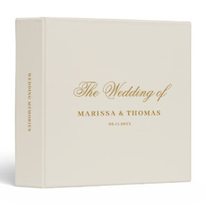 Ivory & Gold Wedding Photo Album Keepsake 3 Ring Binder