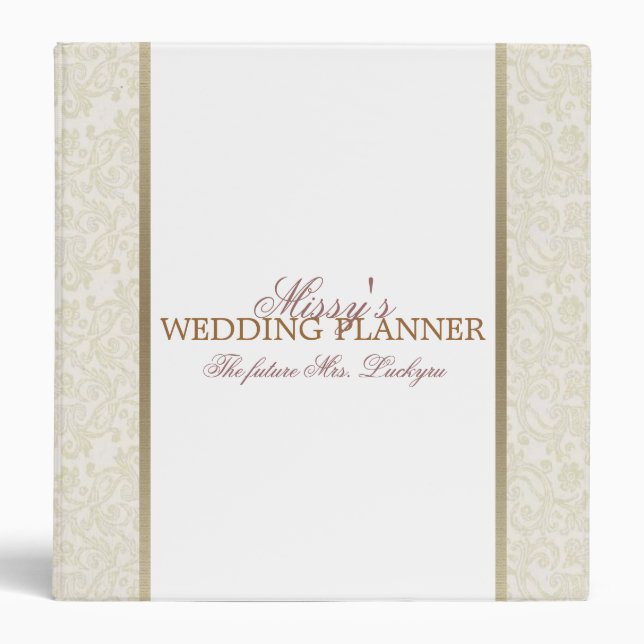 Ivory & Gold Wedding Planner Binder (Front)
