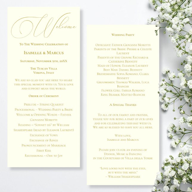 Ivory & Gold Wedding Program (Ivory & Gold Wedding Program)