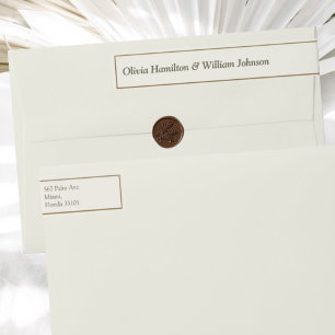 Ivory Gold Wedding Wraparound Return Address Label