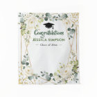 Ivory Golden Floral Modern Photo Grad Backdrop