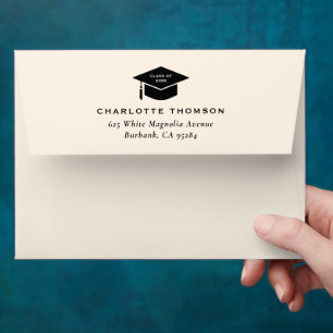 Ivory Graduation Return Address 5x7 Envelope