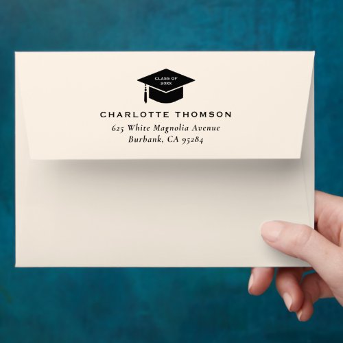 Ivory Graduation Return Address 5x7 Envelope