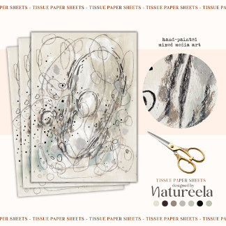 Ivory Gray Sand Abstract Decoupage Tissue Paper