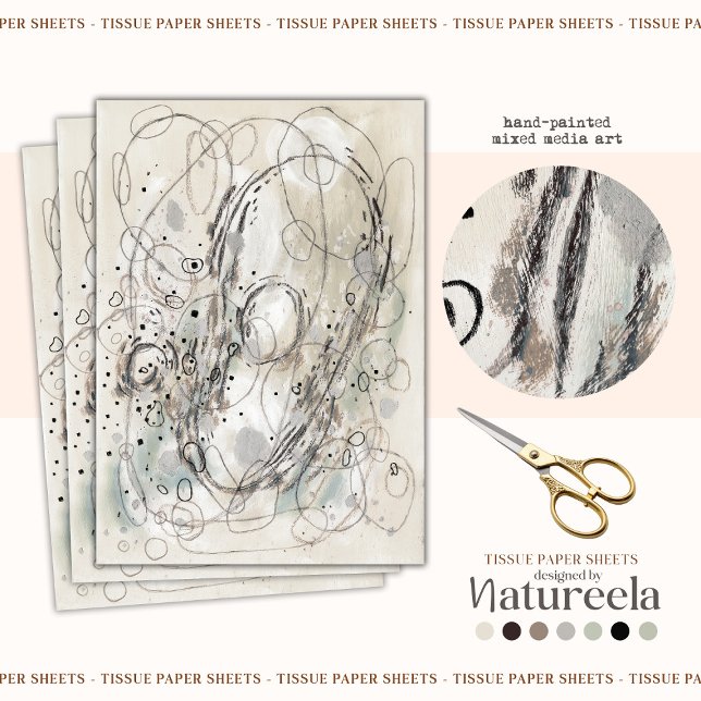 Ivory Gray Sand Abstract Decoupage Tissue Paper (Creator Uploaded)