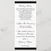 ivory green and black floral Wedding program (Back)
