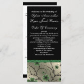 ivory green and black floral Wedding program (Front/Back)