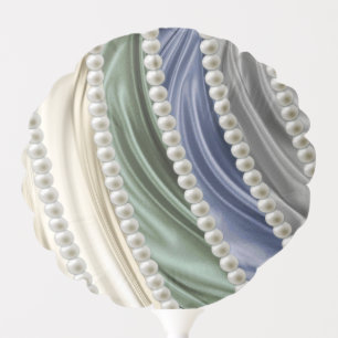 Ivory,Green,Blue,gold,Silk &Pearls Wedding Ballons Balloon