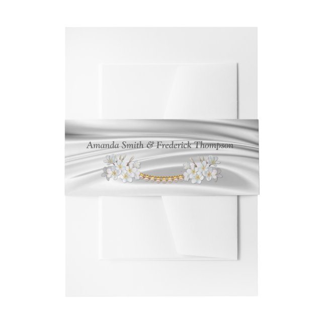 Ivory,Green,Gold,Blue Silk & Pearls Belly Band (Front Example)