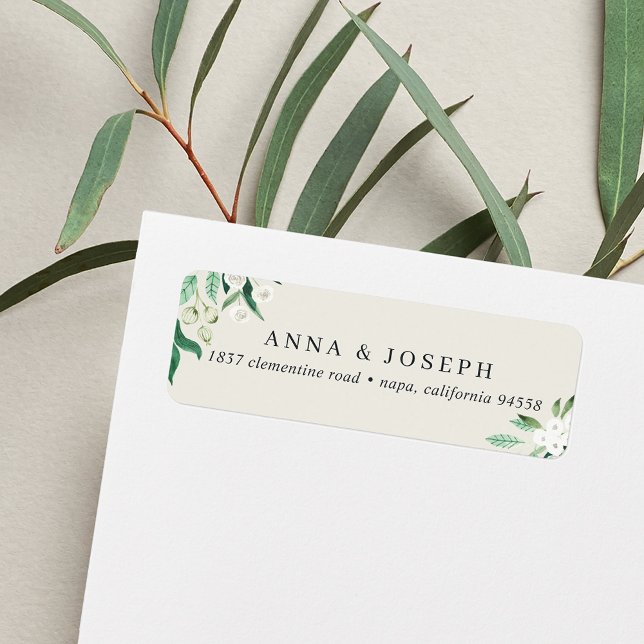 Ivory | Greenhouse Botanical Return Address Label (Creator Uploaded)
