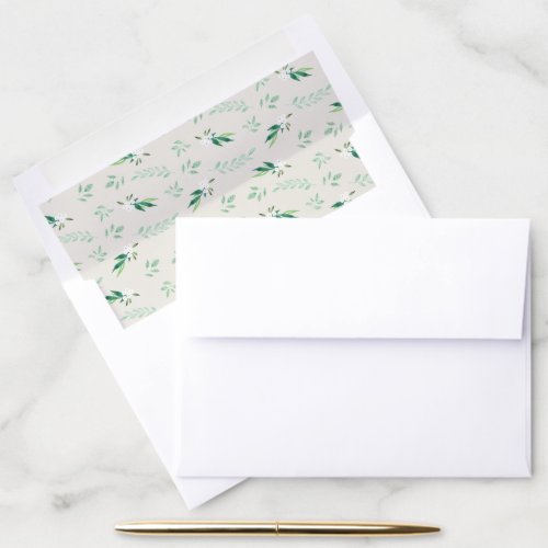 Ivory  Greenhouse Collection Watercolor Botanical Envelope Liner
