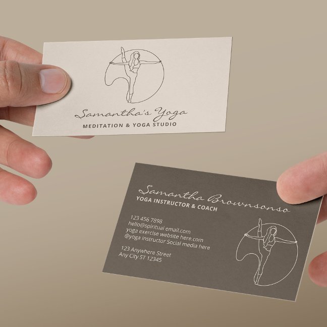 Ivory Gym Yoga Pilates Meditation Instructor Business Card