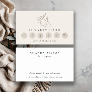 Ivory Hair stylist Scissor 6 Punch Loyality Business Card
