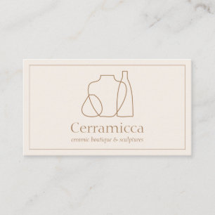 Ivory Handmade Porcelain Sculpture Vase Ceramic Business Card