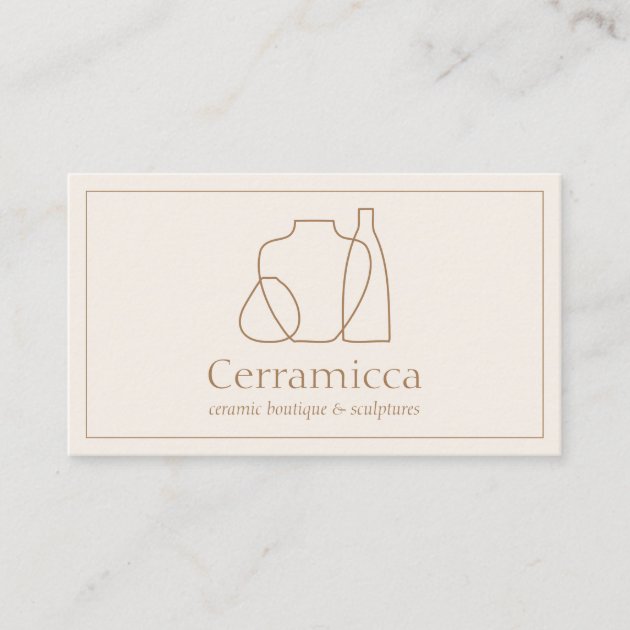 Ivory Handmade Porcelain Sculpture Vase Ceramic Business Card