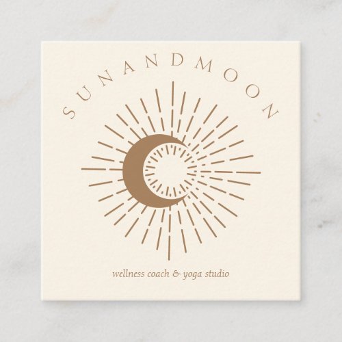 Ivory Healing Sun Moon Spiritual Solar Energy Square Business Card