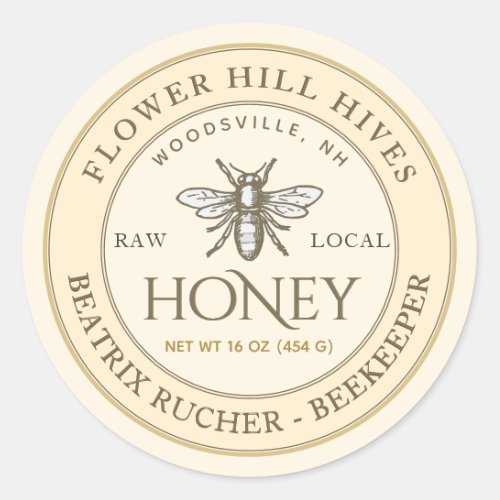 Ivory Honey Label with French Bee