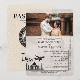 Ivory India Passport Wedding Invitation
