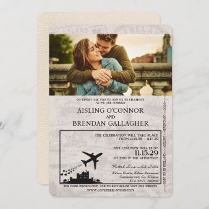 Ivory Ireland Passport Wedding Invitation