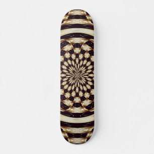 Ivory Kaleidoscope Flower Mandala Decor Skateboard Deck