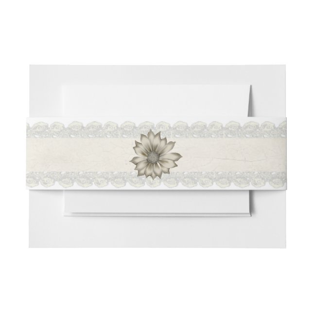 Ivory Lace and Flower Wedding Belly Band (Front Example)