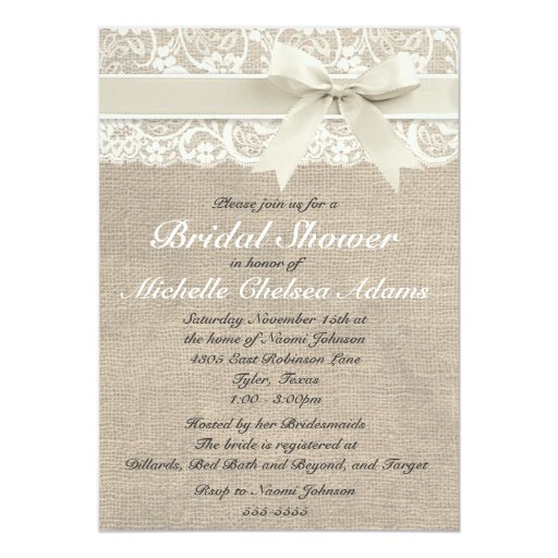 Lace Bridal Shower Invitations 2