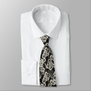 Ivory Lace Flower Neck Tie