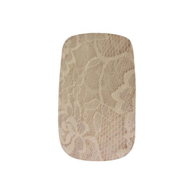 Ivory Lace Minx Nail Art (Left Thumb)