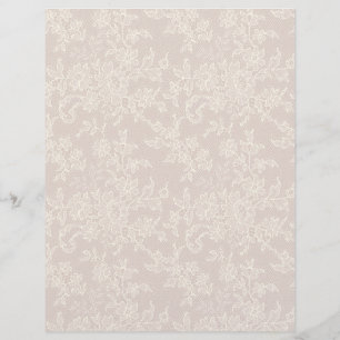 Ivory Lace on Mauve Arts & Craft Scrapbook Paper