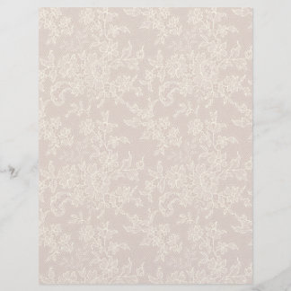 Ivory Lace on Mauve Arts & Craft Scrapbook Paper