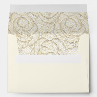 Ivory Lace Wedding Envelope – Slate Blue