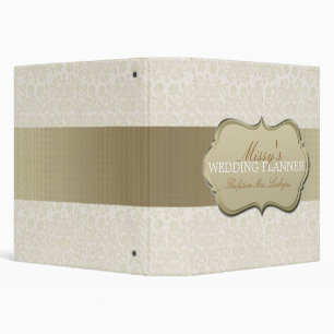 Ivory Lace Wedding Planner 3 Ring Binder