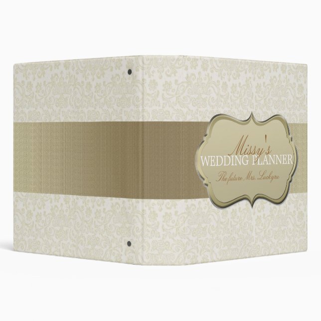 Ivory Lace Wedding Planner 3 Ring Binder (Background)