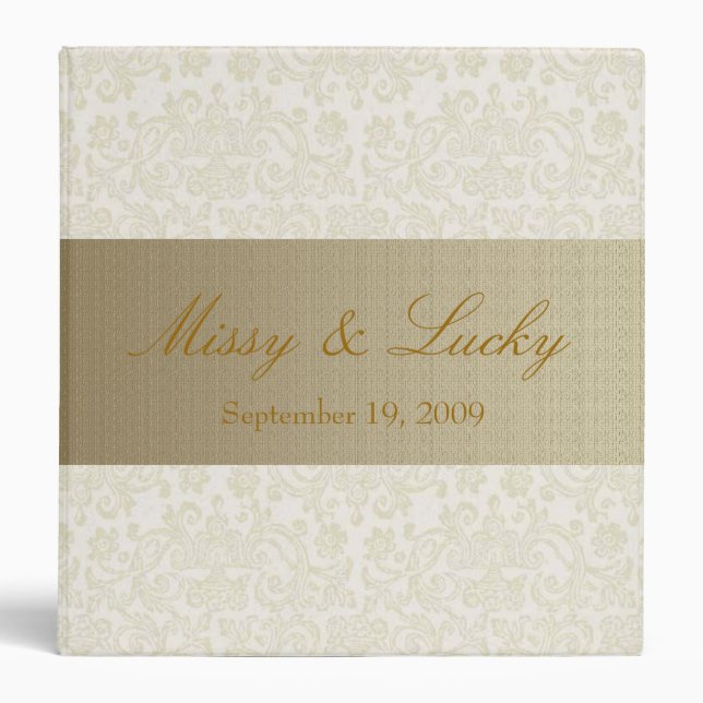 Ivory Lace Wedding Planner 3 Ring Binder (Front)