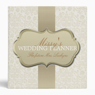 Ivory Lace Wedding Planner 3 Ring Binder
