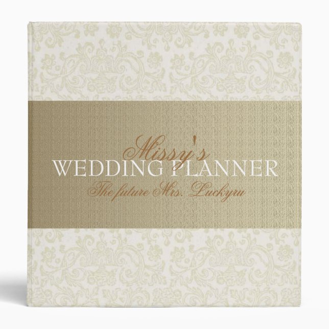 Ivory Lace Wedding Planner Binder (Front)