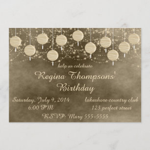 Ivory Lanterns Birthday Invitation
