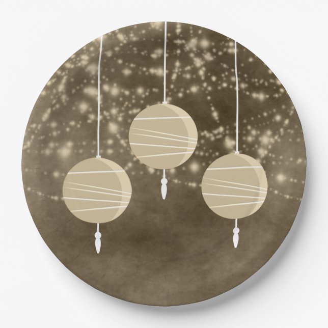 Ivory Lanterns Birthday Paper Plates (Front)