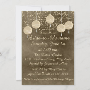 Ivory Lanterns Bridal Shower Invitation