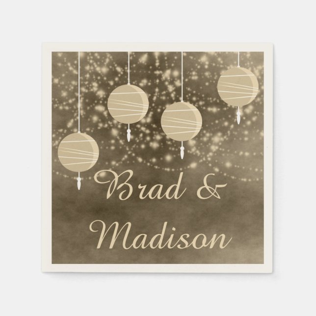 Ivory Lanterns Paper Napkins (Front)