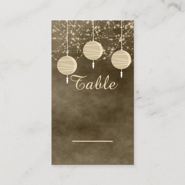 Ivory Lanterns Table Card (Front)